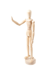 Human doll puppet statuette isolated