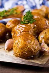 Young baked potatoes