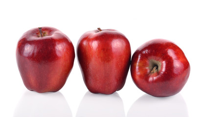 Apple red isolated on white background.