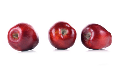 Apple red isolated on white background.