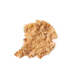 Single wholegrain cereal flake isolated