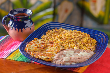 Traditional Mexican food breakfast chorizo
