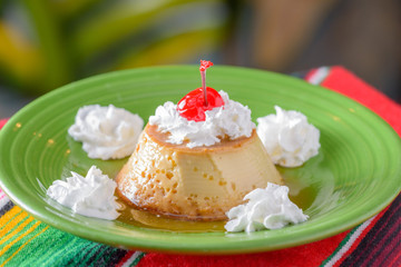 Traditional Mexican food dessert flan