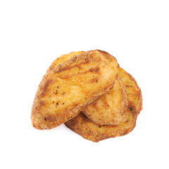 Baked potato slice composition, isolated