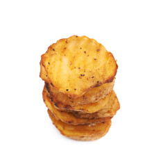 Baked potato slice composition, isolated