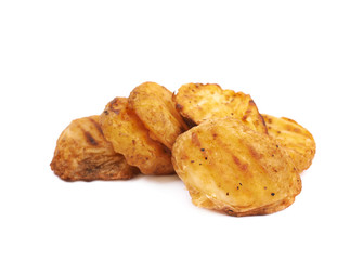 Baked potato slice composition, isolated