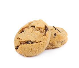 Chocolate chip cookie isolated
