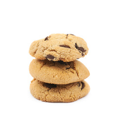 Chocolate chip cookie isolated