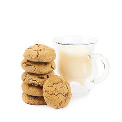 Chocolate chip cookie isolated