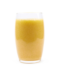 Glass filled with smoothie isolated