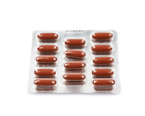 Drug pill blister pack isolated
