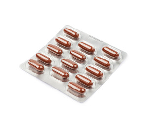 Drug pill blister pack isolated