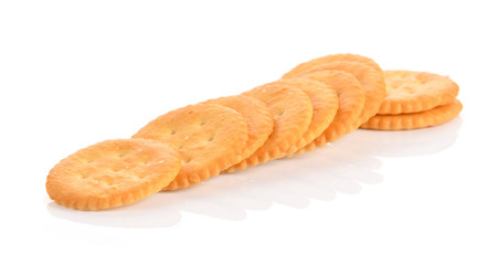 Big round delicious biscuits on a white background