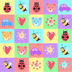 Obraz premium Colorful seamless background for kids.