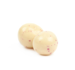White chocolate candy ball isolated