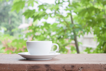 White coffee cup on tabletop