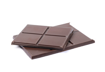 Two pieces of chocolate bars isolated