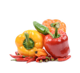 Pile of peppers isolated