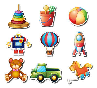 Set of toys stickers