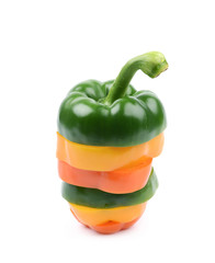 Sliced bell pepper isolated