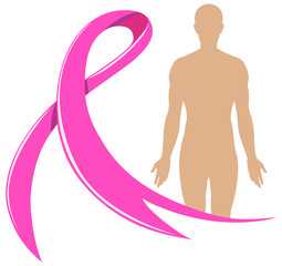 Human body and pink ribbon