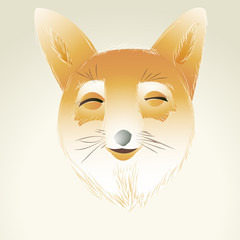 Funny happy cartoon hand drawn fox vector illustration