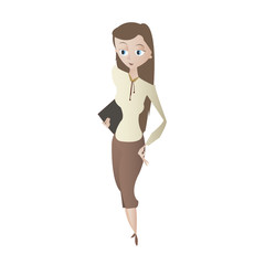 Cartoon young woman character vector illustration isolated over