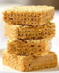 Cakes for breakfast - wafers with caramel and honey