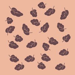 Outline leaves vintage background vector illustration