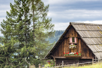 Hübsche Hütte auf einer Alm