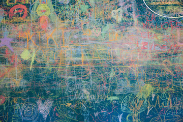 View of colorful chalkboard © bepsphoto