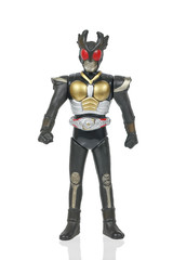 black rubber robot isolated on white