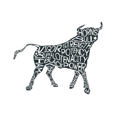 Typography lettering bull