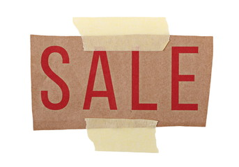 red sale tag isolated on white