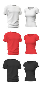 T-shirt template isolated on white