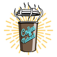 Color vintage coffee emblem