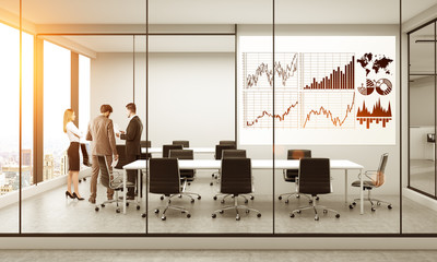 Business chart in conference room