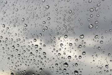 Drops of rain on the window