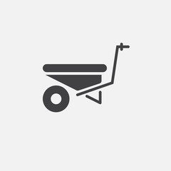Wheelbarrow icon vector, solid logo illustration, pictogram isolated on white