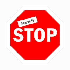Stop sign with sticker
