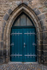 The old door of a church