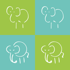 Funny elephants print