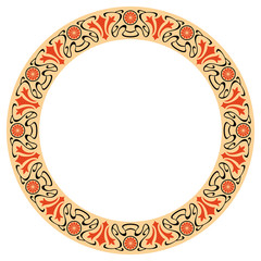Round elegant frame. Design element for advertisements, logo, banners, labels, prints, posters, web, presentation, invitations, weddings, greeting cards, albums. Vector clip art.