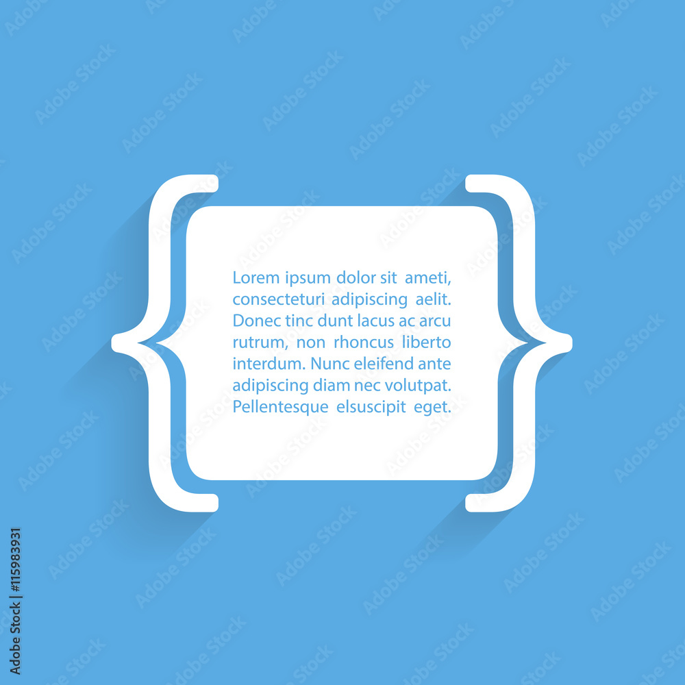 Poster Quote blank template with bracket and shadow. Quote bubble. Empty template. Quote blank with text bubble. Vector illustration.