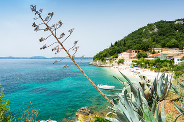 amazing coast and beach on Corfu island, Greece
