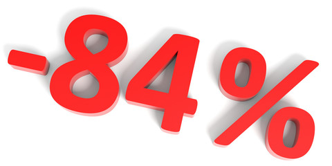 Discount 84 percent off sale.