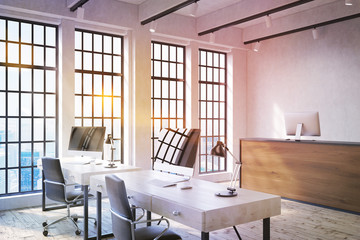 Modern office interior toning