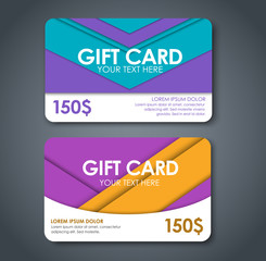 Gift cards in style of material design