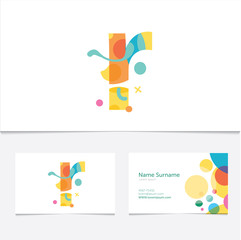 Creative Letter R design vector template on The Business Card Template. Abstract Colorful Alphabet .Friendly funny ABC Typeface. Type Characters