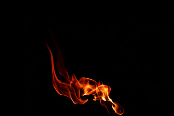 Fototapeta premium fire flames on black background